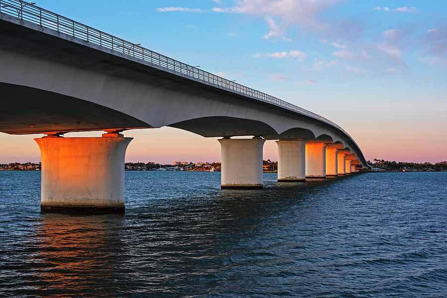 John Ringling Bridge at Sunrise Sarasota Florida Photograph by Toby McGuire
