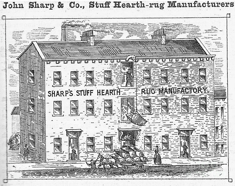 JOHN SHARP and CO. STUFF HEARTH RUG MANUFACTURERS, Bradford Drawing by Mick Flynn