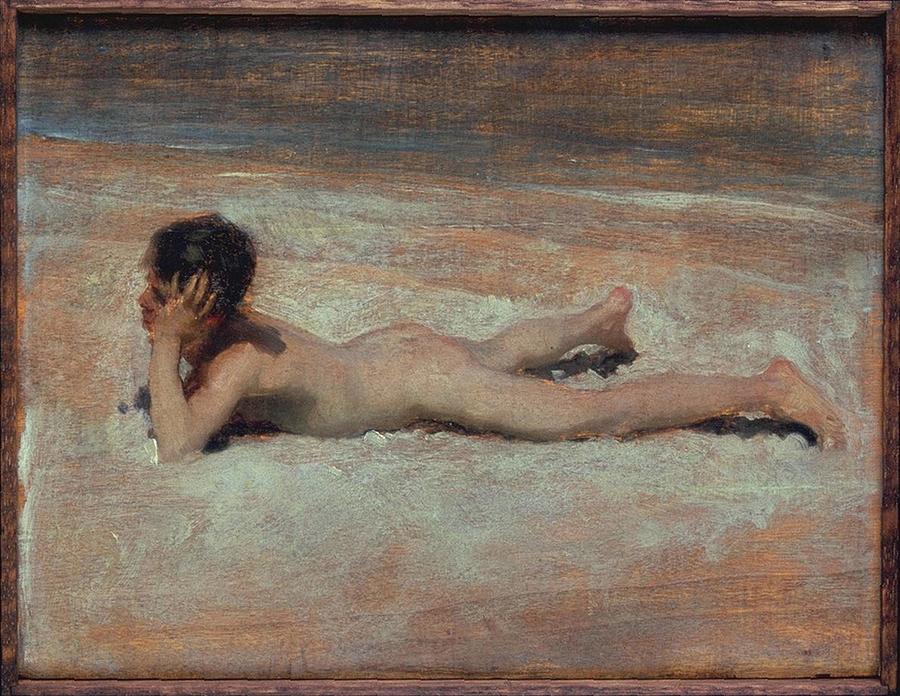John Singer Sargent - A Nude Boy on a Beach Painting by Les Classics