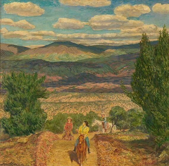 John Sloan Riders In The Hills 1946 Painting