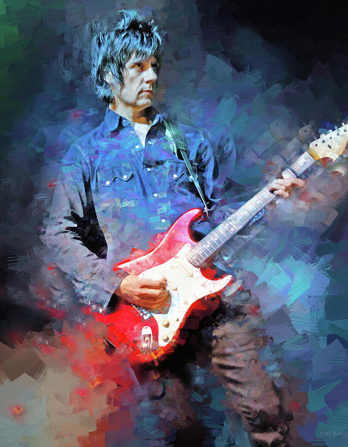 John Squire Guitarist and Artist Mixed Media by Mal Bray