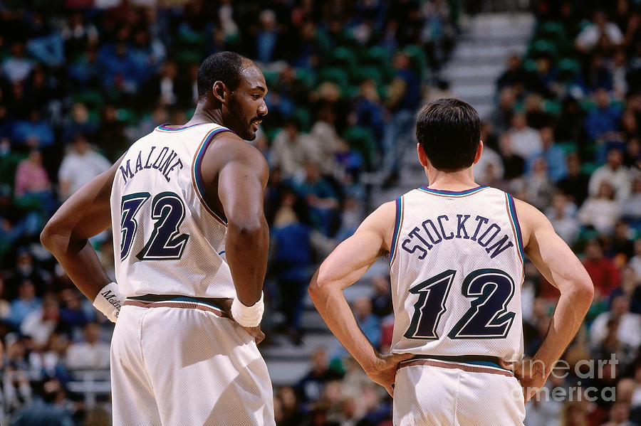 John Stockton and Karl Malone Photograph by Sam Forencich