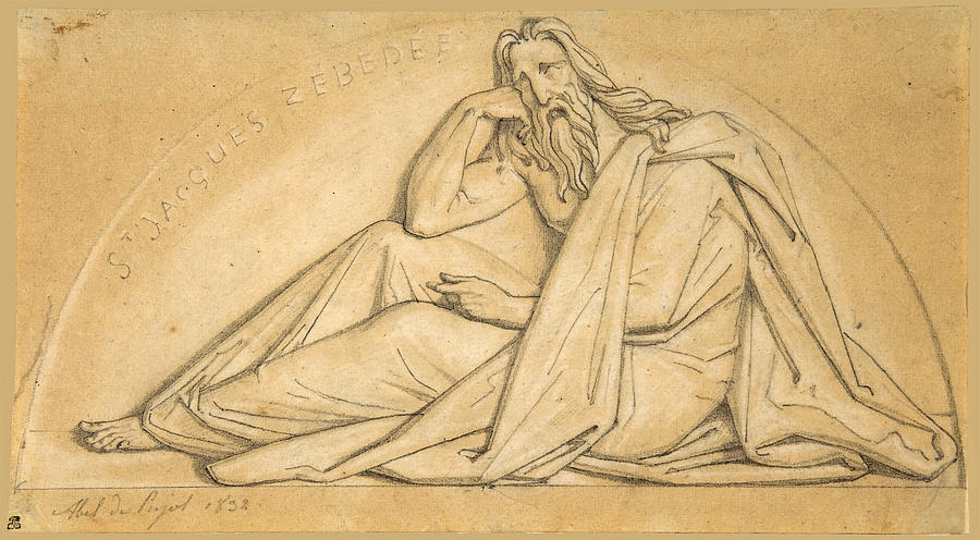 John the Apostle, for the church of St. Vaast in Arras Drawing by Abel de Pujol