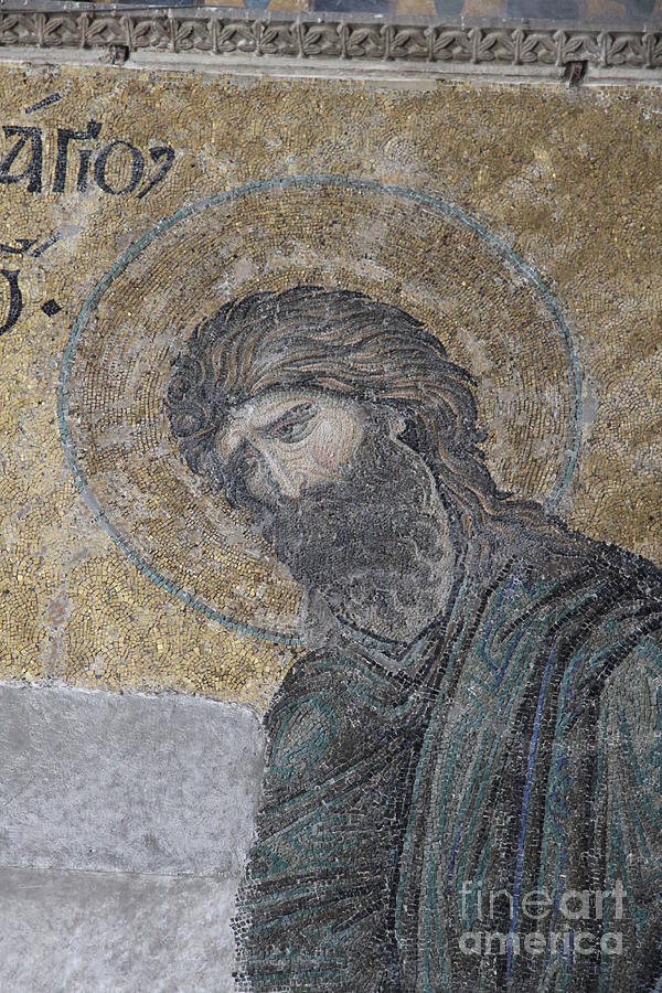 John The Baptist Part Of The Deesis Mosaic - Hagia Sophia Istanbul Photograph by Christiane Schulze Art And Photography