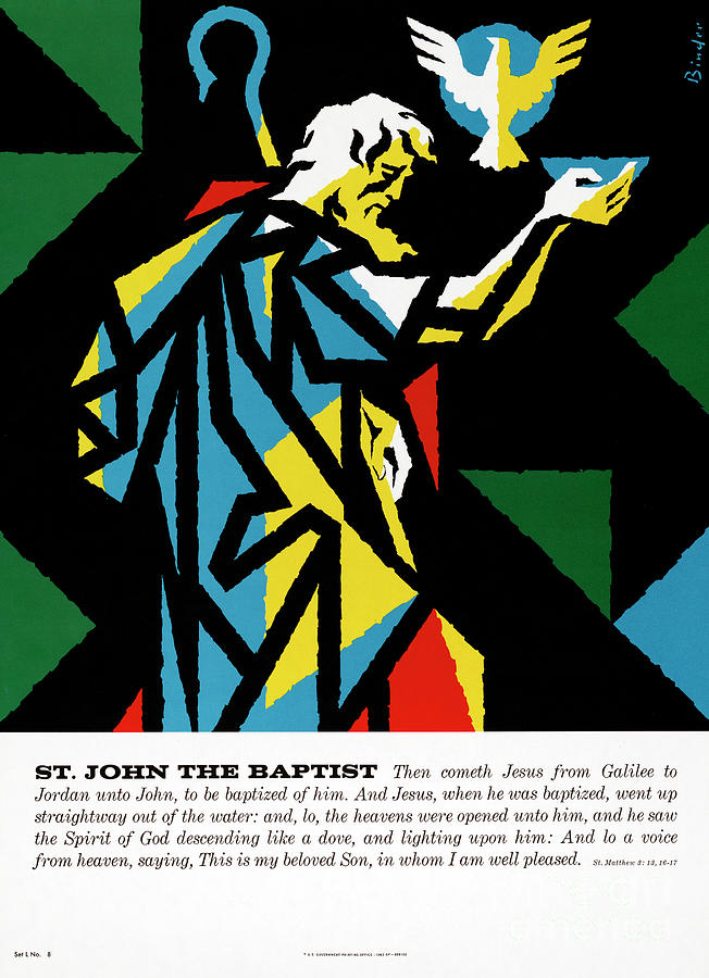 John the Baptist Poster, 1962 Drawing by Joseph Binder