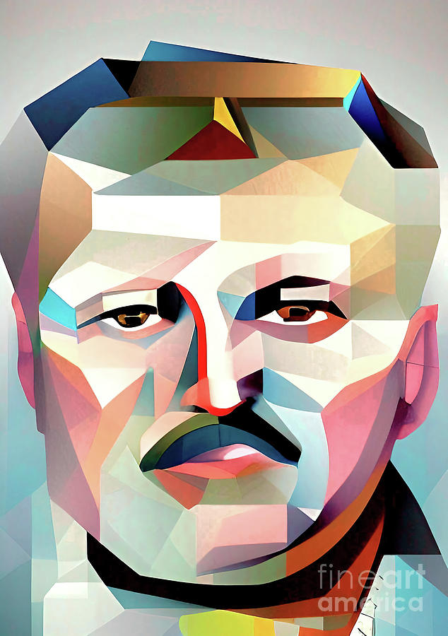 Criminal John Wayne Gacy geometric portrait Digital Art by Christina Fairhead