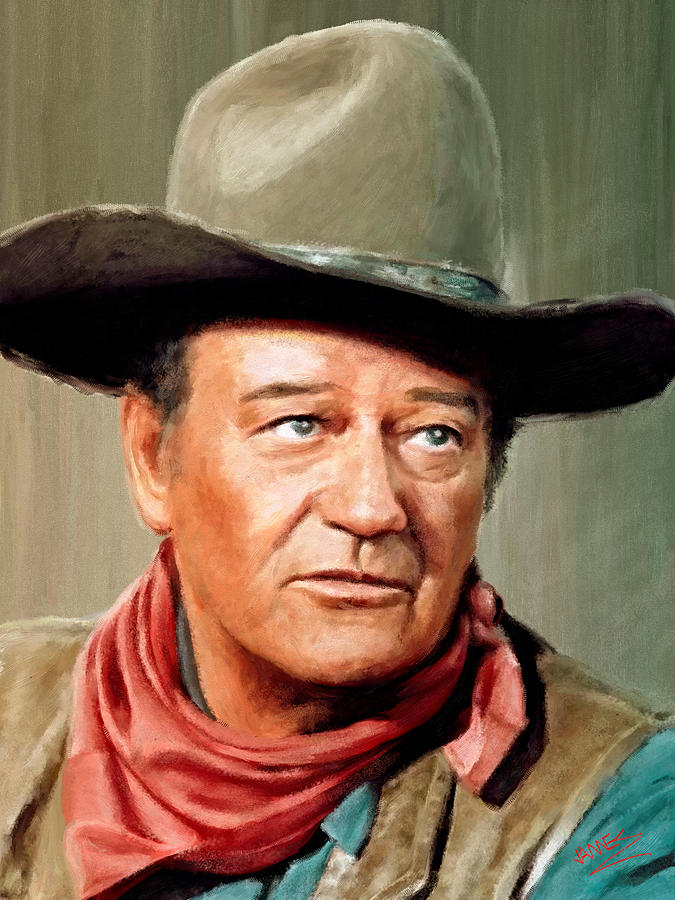 Portrait John Wayne Painting by James Shepherd