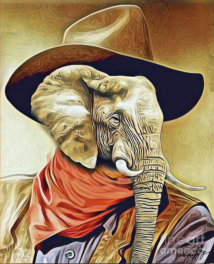 John Wayne Digital Art by Jennifer Page