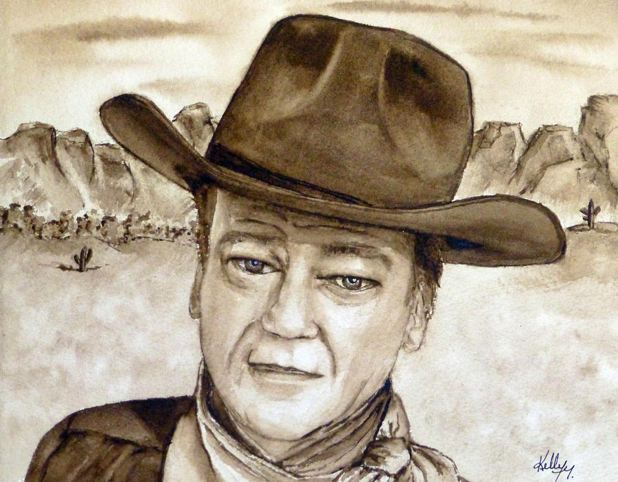 John Wayne Painting by Kelly Mills