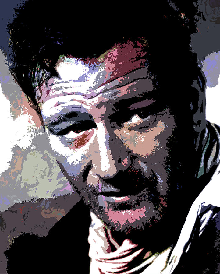 John Wayne psychedelic portrait Digital Art by Movie World Posters