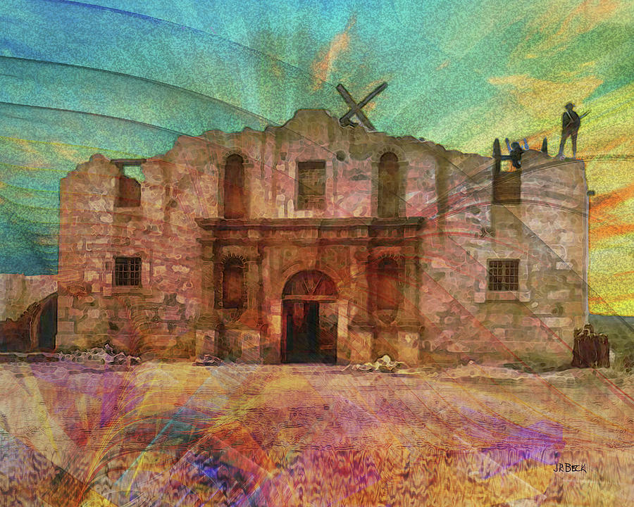 Alamo Digital Art - John Waynes Alamo by Studio B Prints