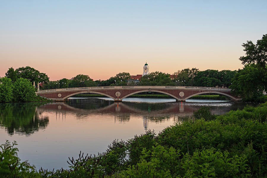 John Weeks Bridge at Sunrise Reflection Harvard Square Cambridge Massachusetts Charles River Photograph by Toby McGuire
