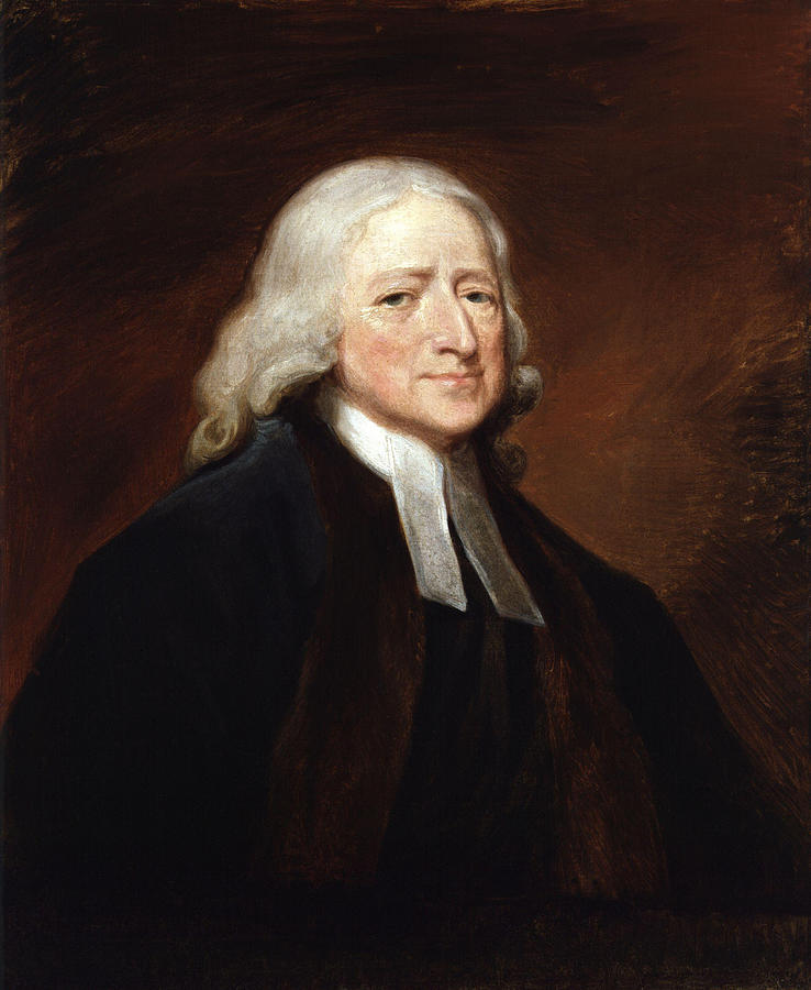 John Wesley Portrait - George Romney Painting by War Is Hell Store