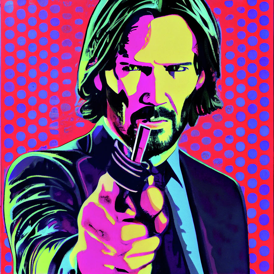 John Wick Keanu Reeves Pop Art Digital Art by AJ Etheridge - Pixels