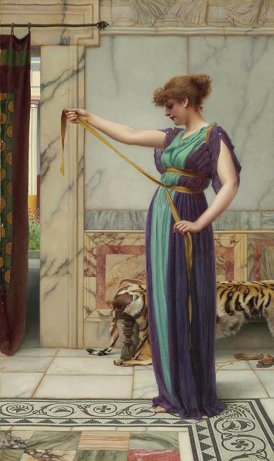 John William Godward, R.b.a. British 1861-1922 A Pompeian Lady Painting