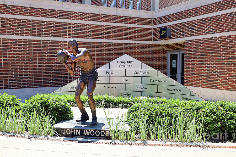 John Wooden Statue at Purdue University 1351 Photograph by Jack Schultz