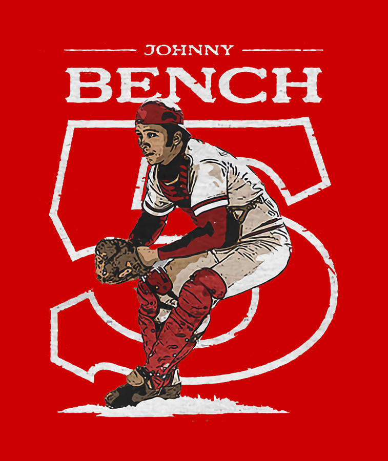 Johnny Bench Outline Digital Art by Kelvin Kent | Fine Art America