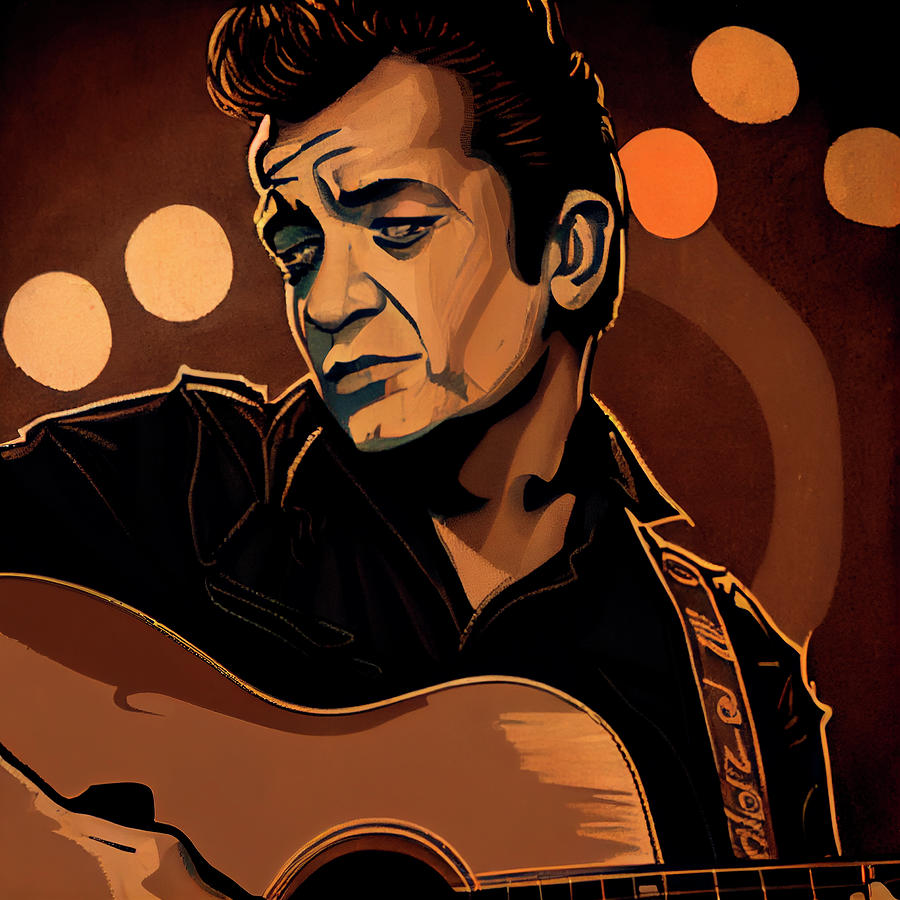 Johnny Cash Art Digital Art by Tim Hill - Fine Art America