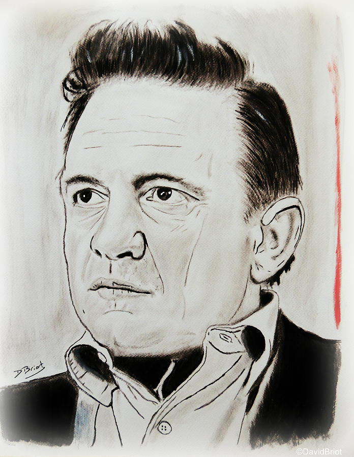 Johnny Cash Drawing by David Briot - Pixels