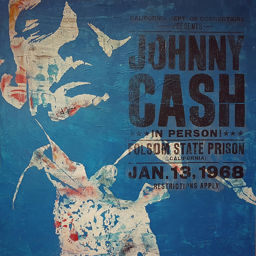 Johnny Cash in person Painting by Paul Lovering