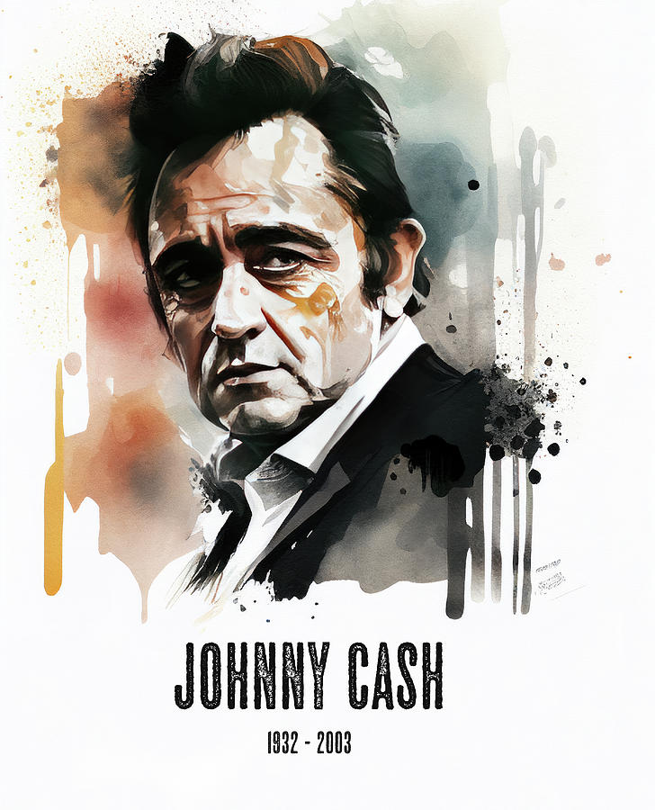 Johnny Cash Painting - Johnny Cash  by My Head Cinema