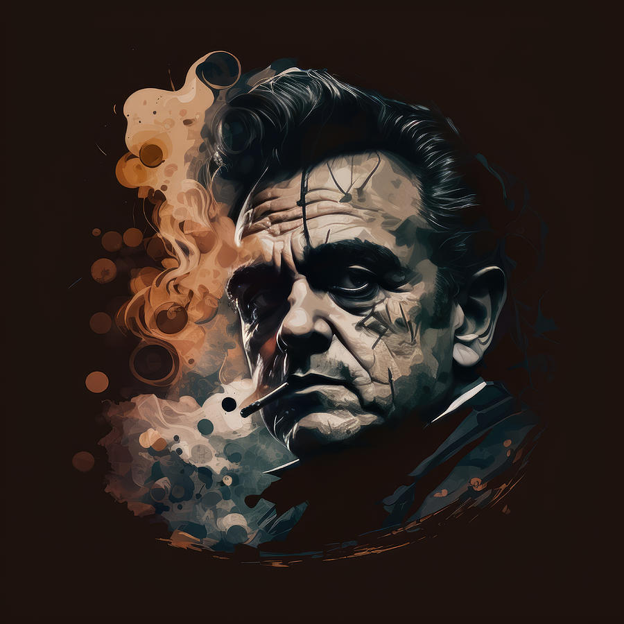 Johnny Cash Digital Art - Johnny Cash No.3 by My Head Cinema