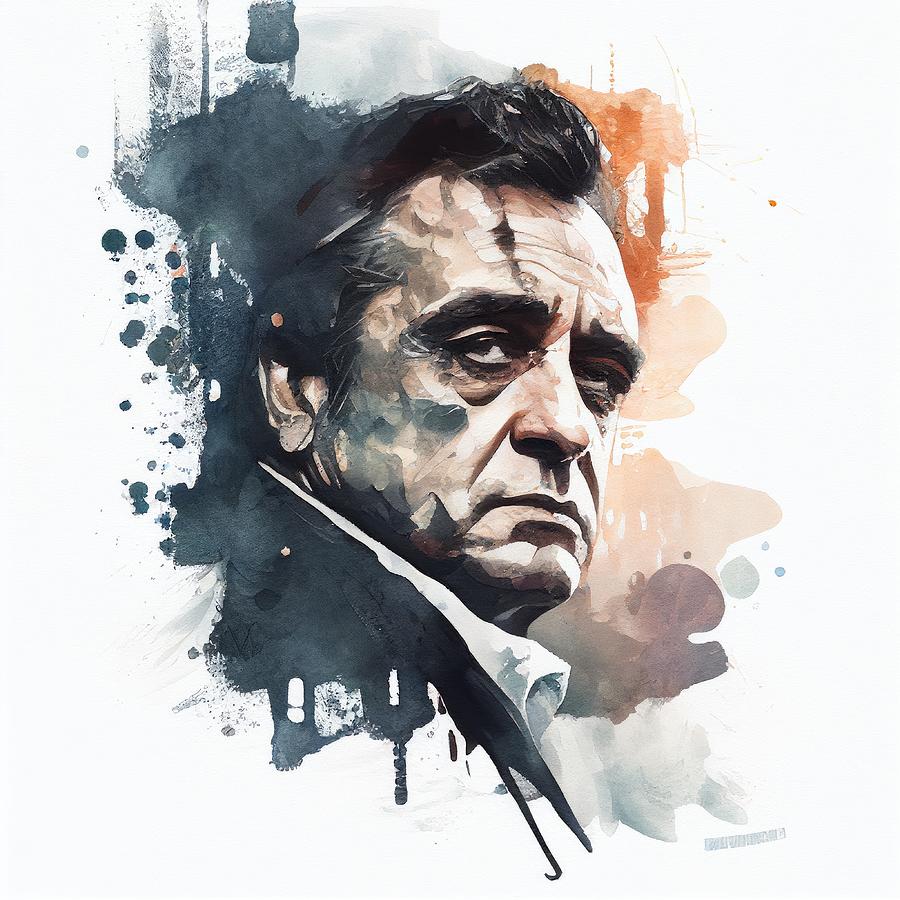 Johnny Cash Painting - Johnny Cash No.4 by My Head Cinema
