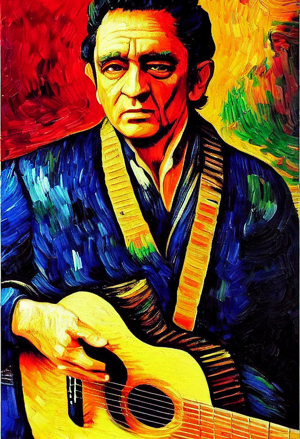 Johnny  Cash  Oil  Painting  In  The  Style  Inspired    043795293a  645563b66  645d35  Ae7645563  7 Painting