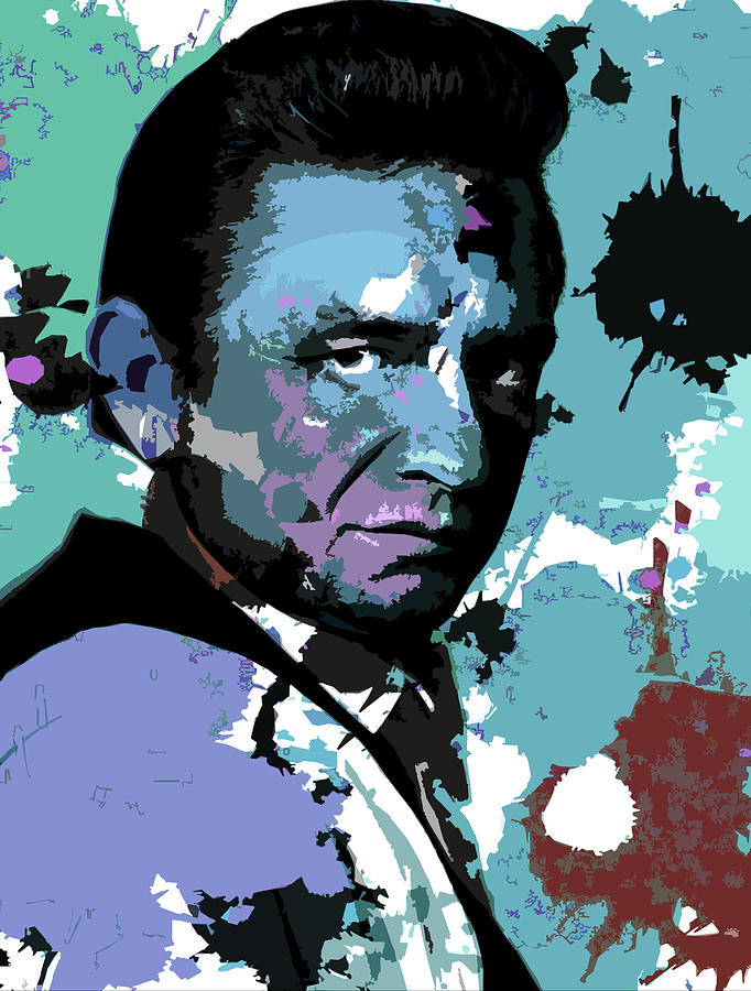 Johnny Cash psychedelic portrait Digital Art by Movie World Posters