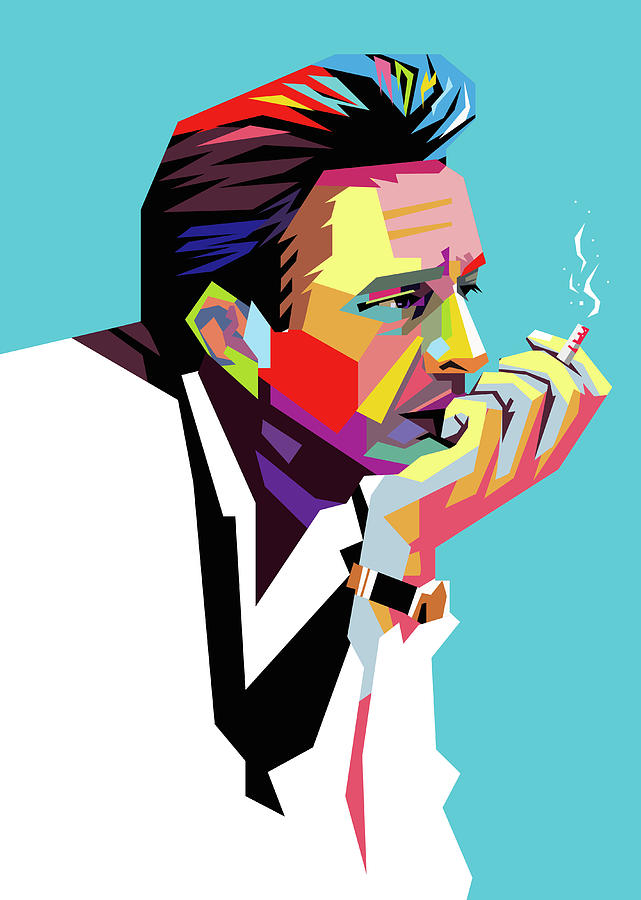 Johnny Cash Digital Art - Johnny Cash Wpap Pop Art 2 by Ahmad Nusyirwan
