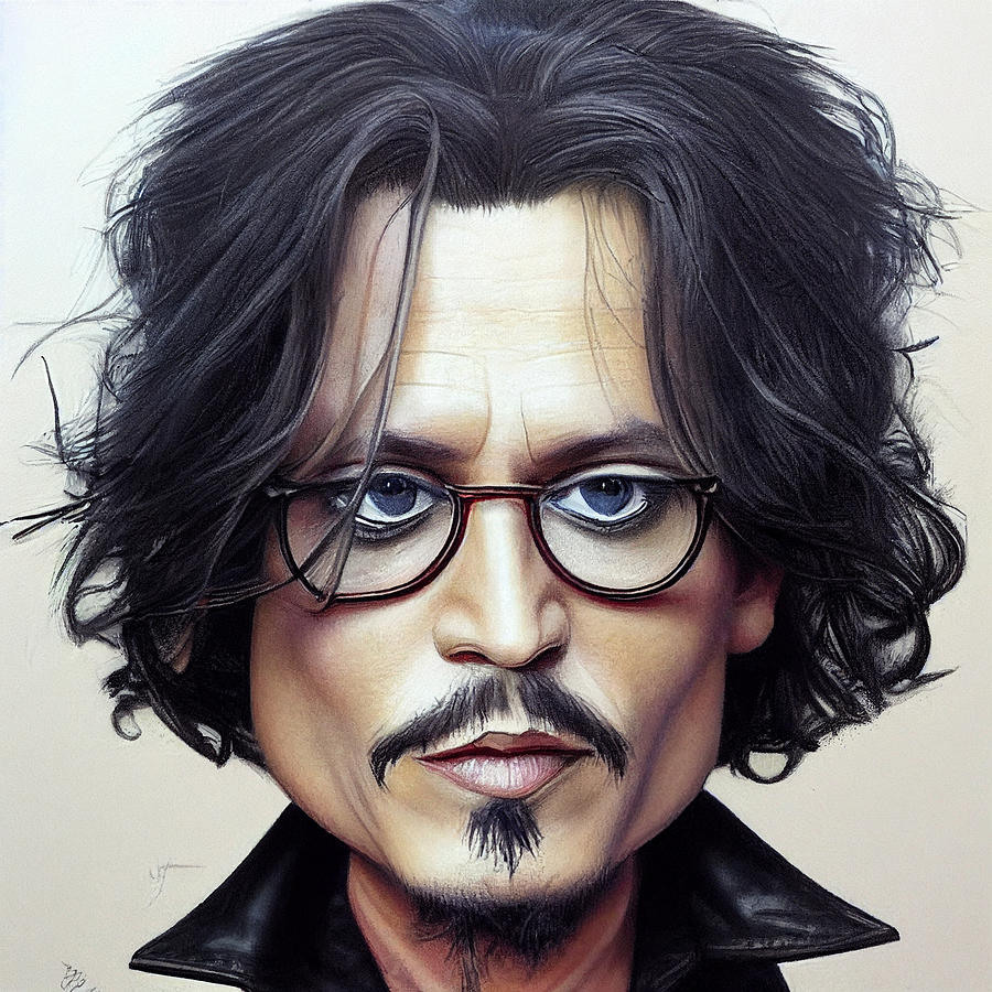 Johnny  Depp  Caricature  Drawing  Portrait  Exaggerated  Featu  Bc645f2c2043  77a6  645a645563d  Bf Painting
