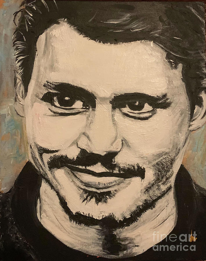 Johnny Depp, an acrylic canvas Painting by Denise Morgan - Fine Art America