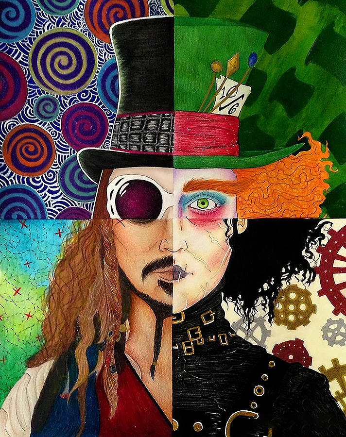 Pirates Of The Caribbean Digital Art - Johnny Depp Movie Character by Kristen Zenili Mikaila