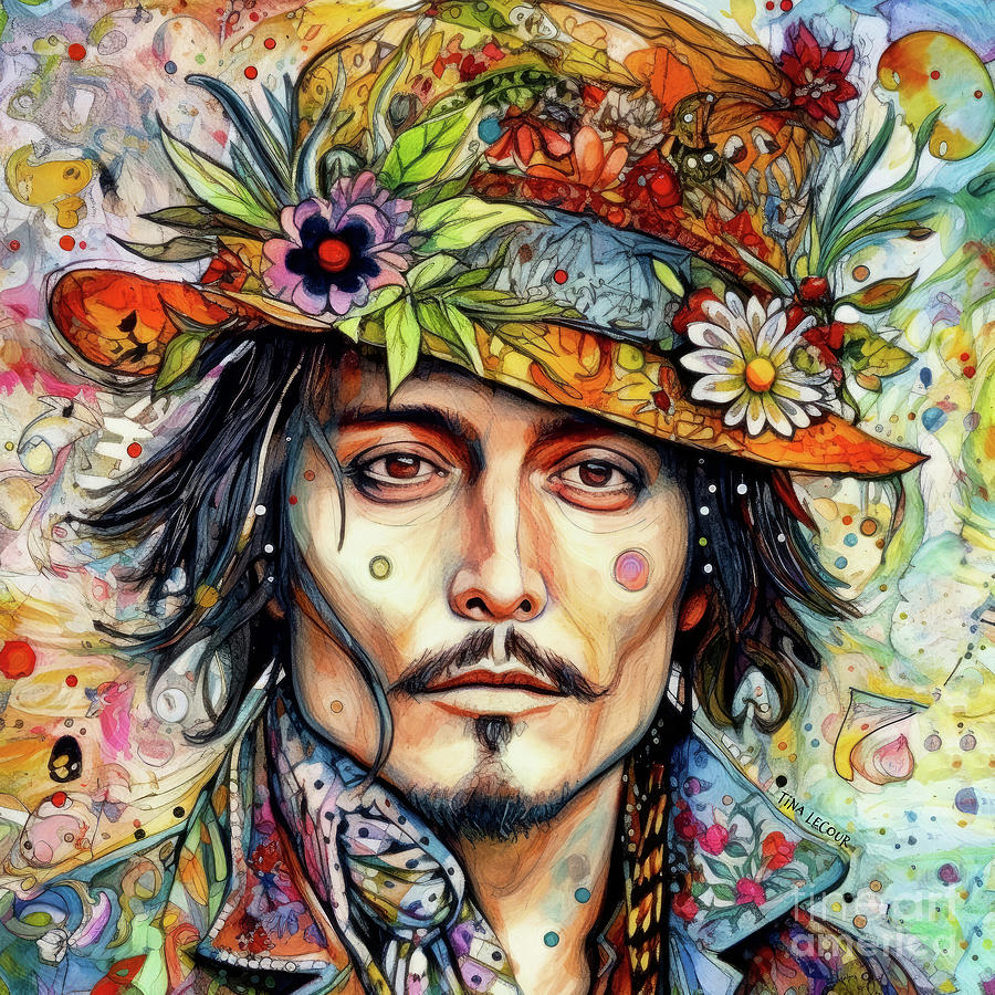 Johnny Depp Painting by Tina LeCour