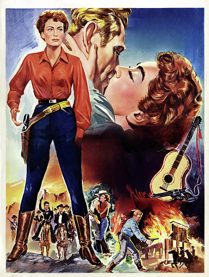 Joan Crawford Painting - Johnny Guitar, 1954, movie poster painting by Movie World Posters