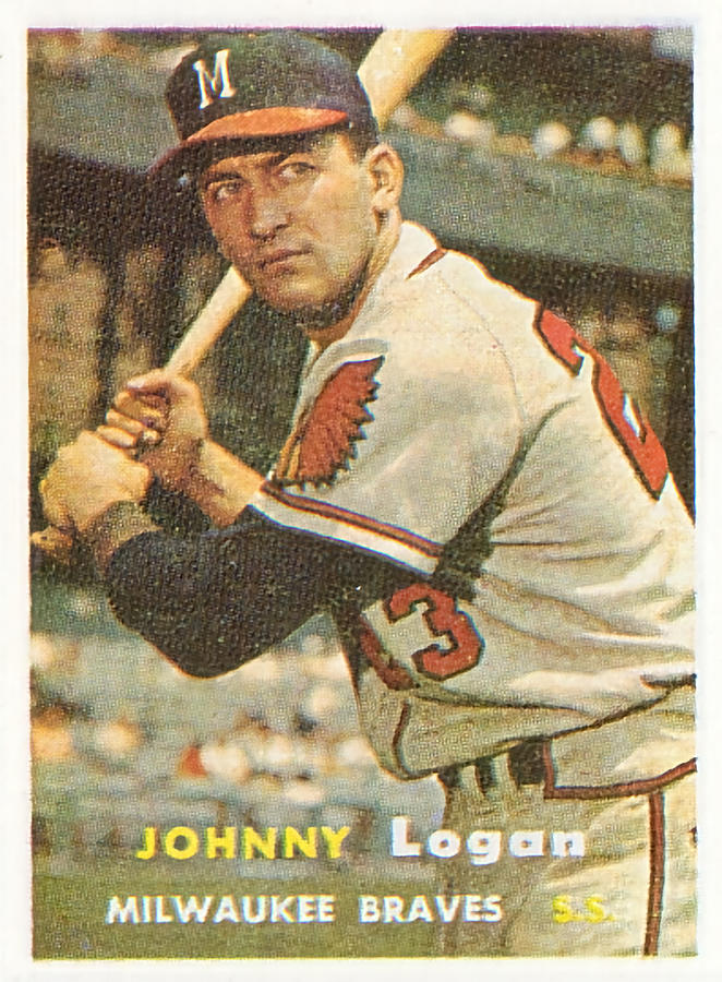 Johnny Logan Baseball Card Vintage Milwaukee Braves 1957 - 1960 ...