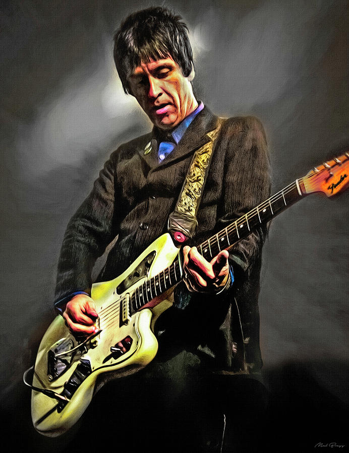Johnny Marr Guitarist Mixed Media by Mal Bray