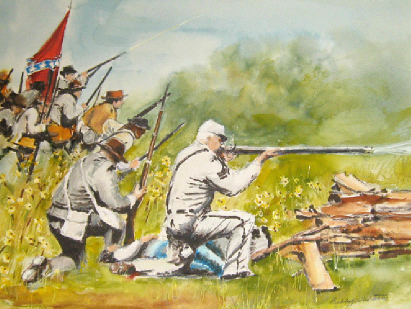Civil War Reenactment Painting - Johnny Reb by Bobby Walters