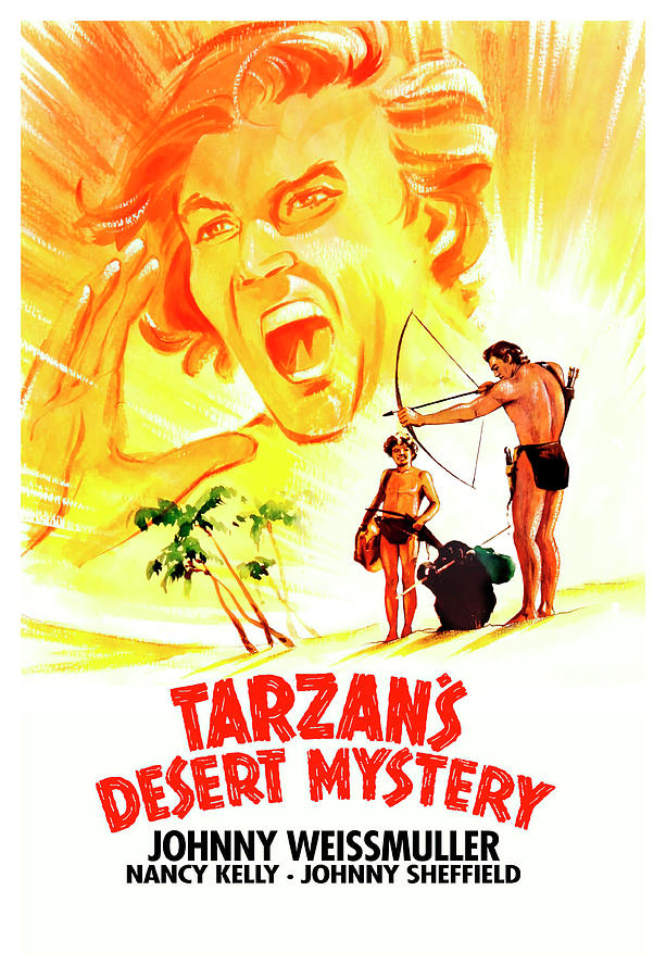 JOHNNY WEISSMULLER in TARZANS DESERT MYSTERY -1943-, directed by WILHELM THIELE. Photograph by Album
