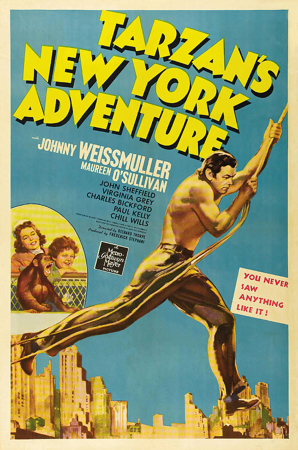 JOHNNY WEISSMULLER in TARZANS NEW YORK ADVENTURE -1942-, directed by RICHARD THORPE. Photograph by Album
