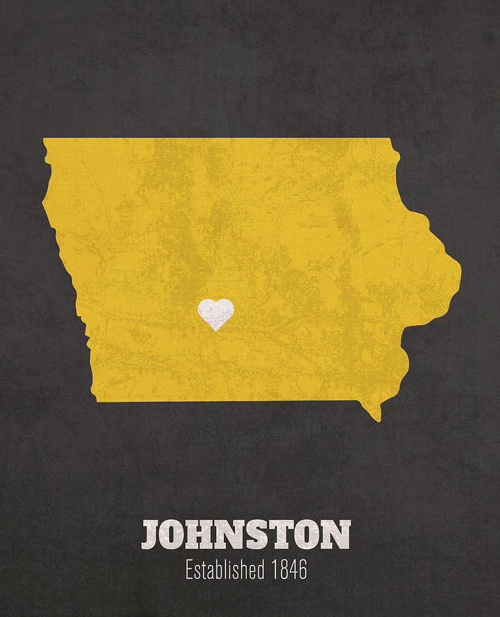 Johnston Iowa City Map Founded 1846 University of Iowa Color Palette ...