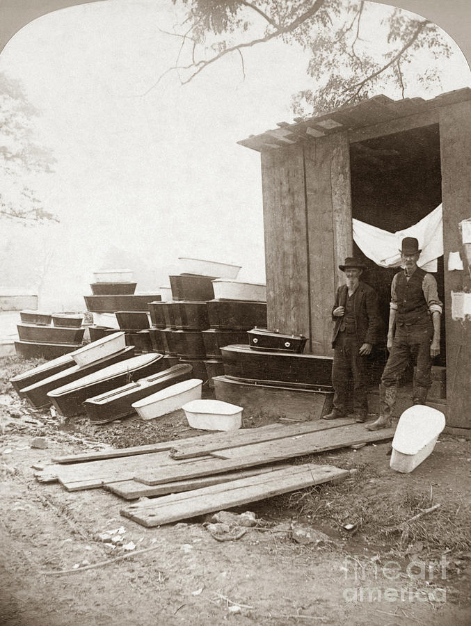Johnstown Flood Morgue, 1889 Photograph by Granger