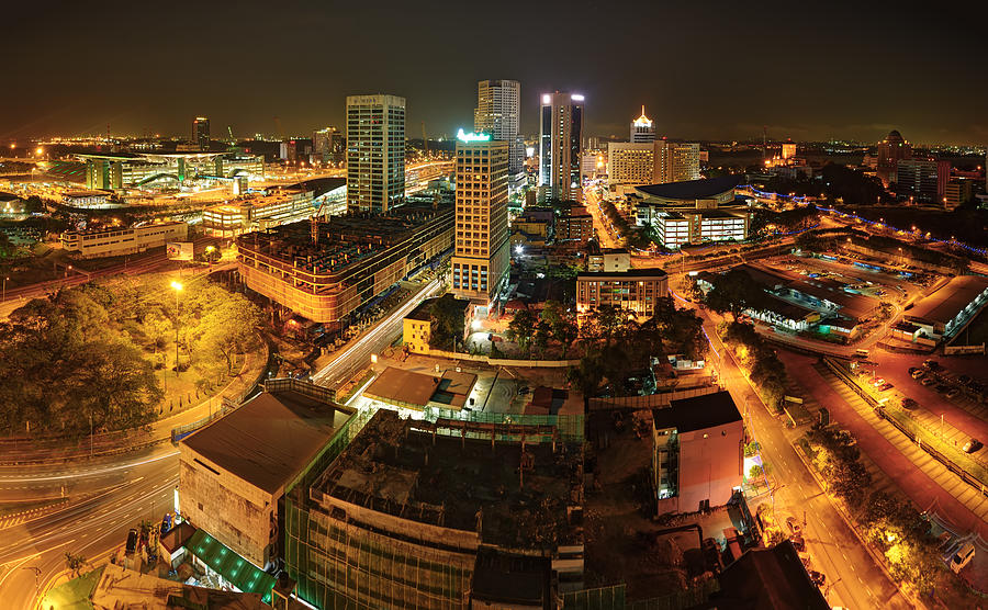 Johor Bahru City at Night Photograph by Tuah Roslan