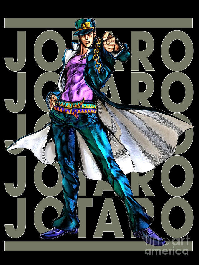 JoJo's Bizarre Adventure Name Jotaro Kujo Retro Drawing by Fantasy ...