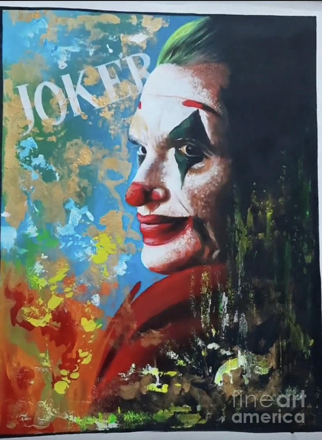 Joker canvas painting, joker acrylic painting Painting by Manish Vaishnav