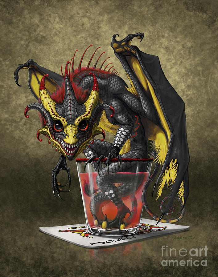Joker Card Dragon Cocktail Digital Art by Stanley Morrison