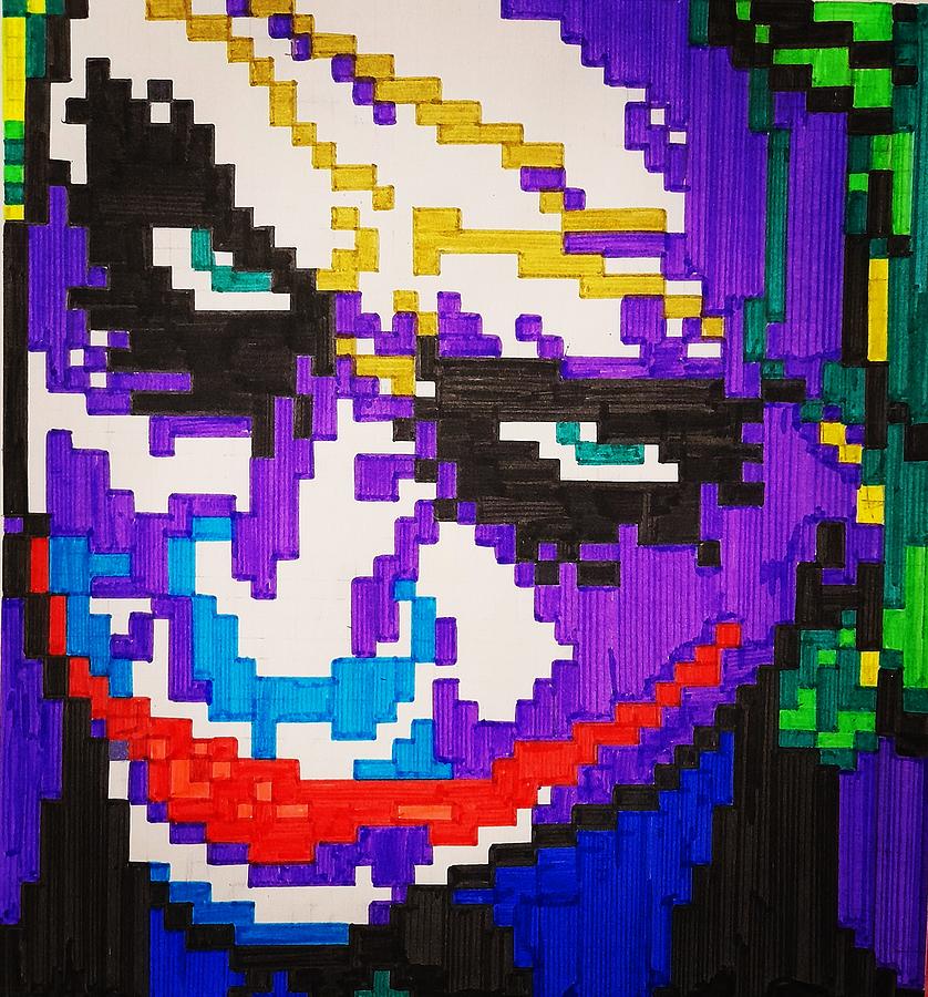 Minecraft Pixel Art Templates: The Joker