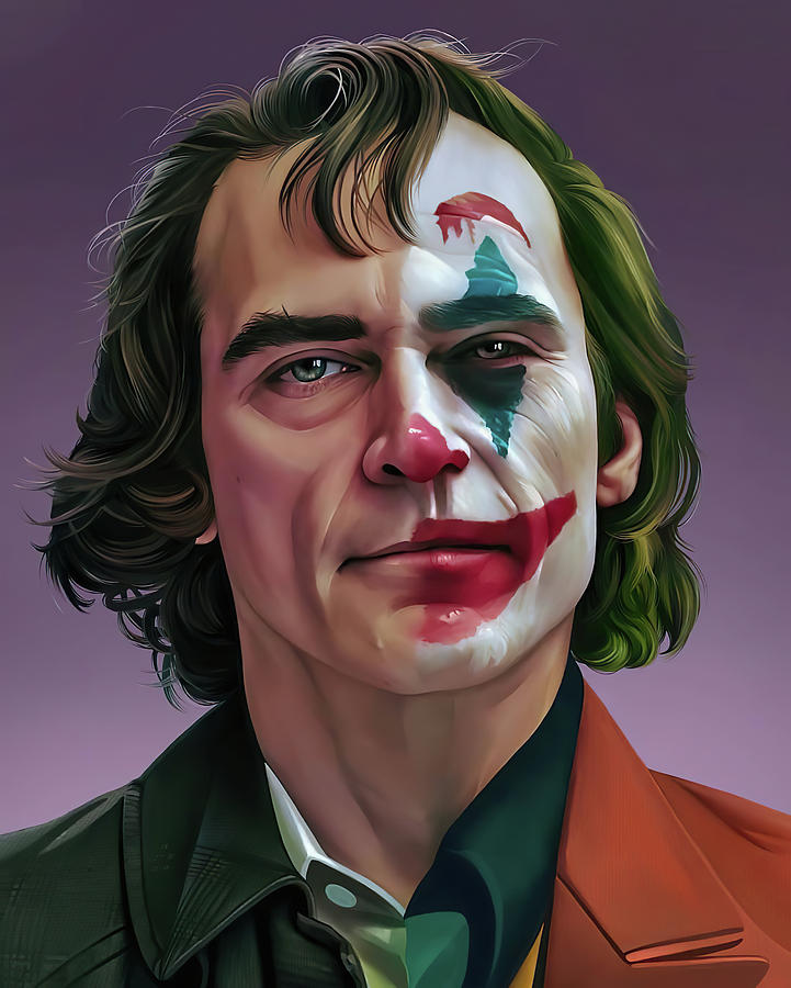Batman Movie Painting - Joker Heath Ledger the dark knight by Adam Ween