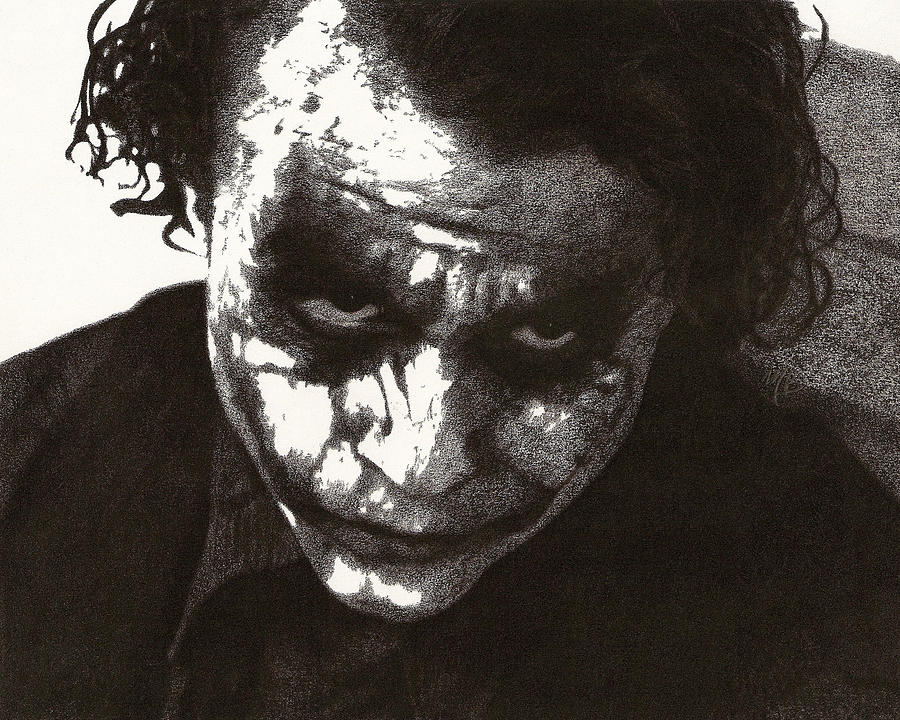 Joker Drawing by Mark Baranowski