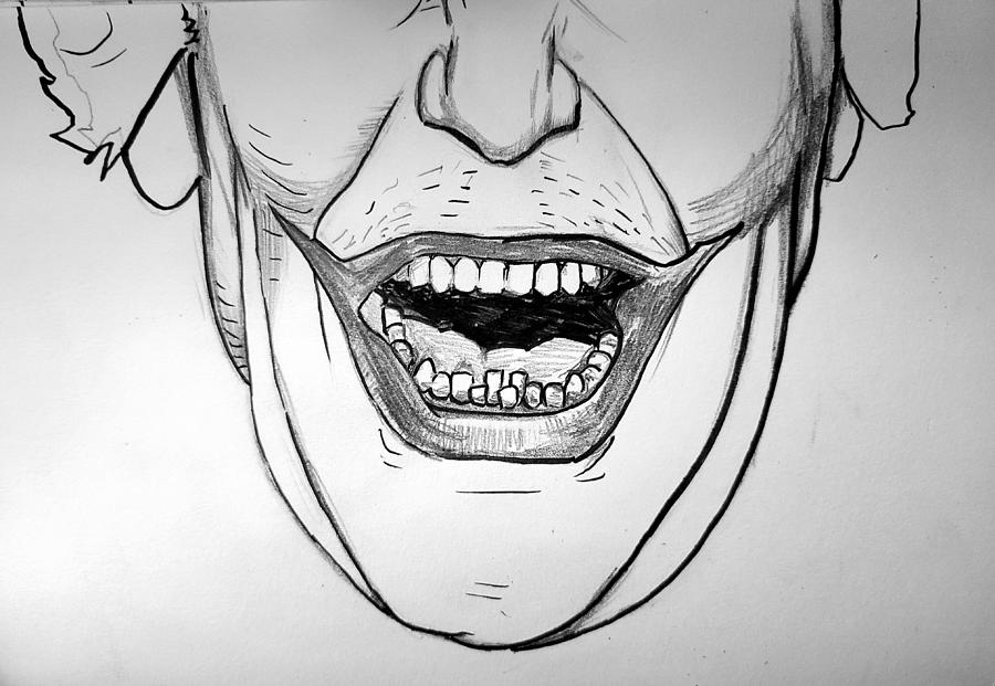 Joker Mouth Drawing by Matarrita Pixels